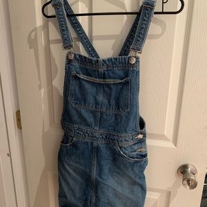 Denim overall skirt